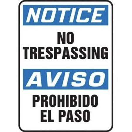 Accuform BILINGUAL OSHA NOTICE Safety Sign NO SBMATR806XT